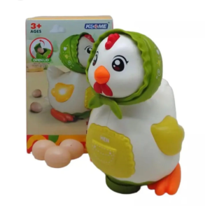 Galinha canta, anda e bota ovos